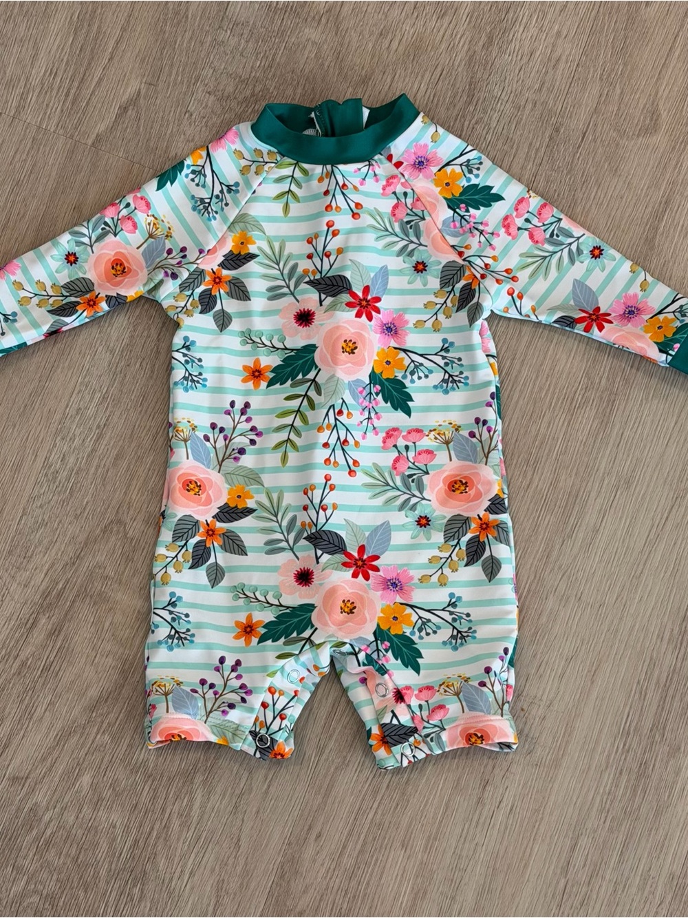 Up and Fast Floral Long-Sleeve Rash Guard Swimsuit